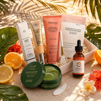 Coffret Routine Été Éclat Skinova : sérum vitamine C et masques au collagène